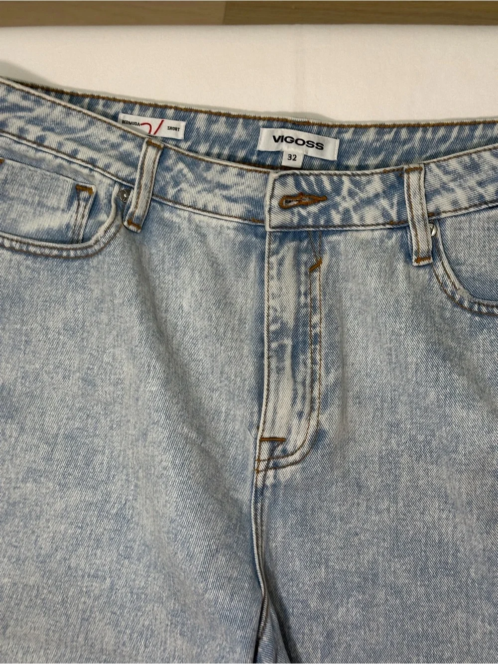 Vigoss Light-Washed Denim Cutoff Shorts